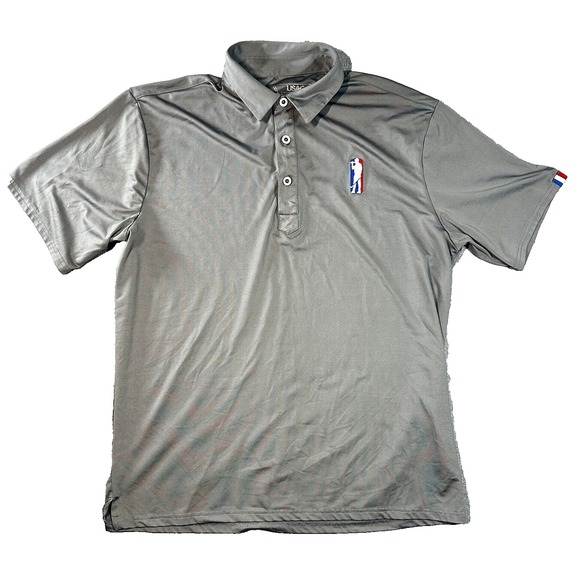 USAG Golf Polo Shirt Mens Large Gray Short Sleeve Golfer Casual Performance‎ - Picture 1 of 6